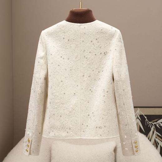 断码清仓价HH 25111311新款81.3%羊毛双面尼外套休闲圆领小香风上衣 商品图2