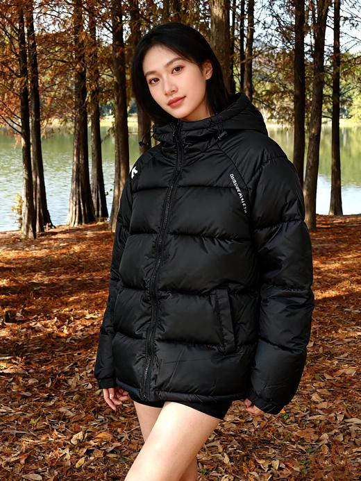 D120804冬季男女款户外保暖肩袖箭头logo简约大气连帽面包棉服 商品图9
