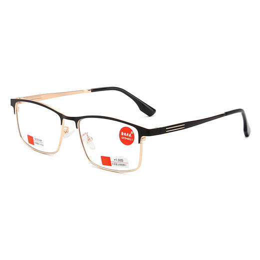 【金属质感】康迪 时尚商务防蓝光全框眼老花镜KD2230（男款）黑金色 超轻体验 商品图4