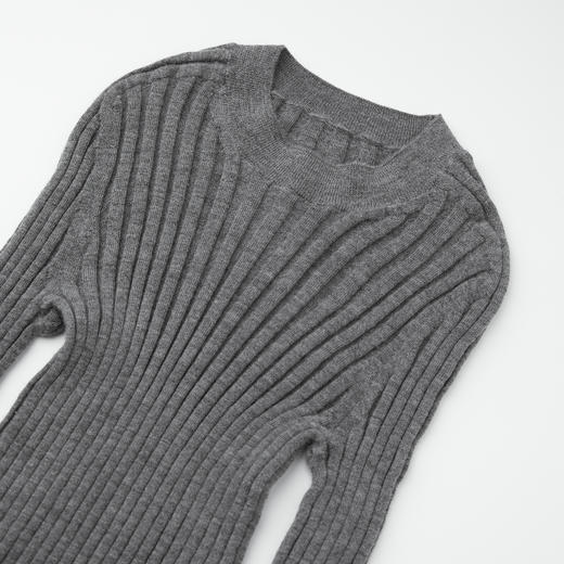 ROMI STUDIO“纸片人”精纺羊绒羊毛坑条打底修身针织衣 RWCAST3316 商品图2