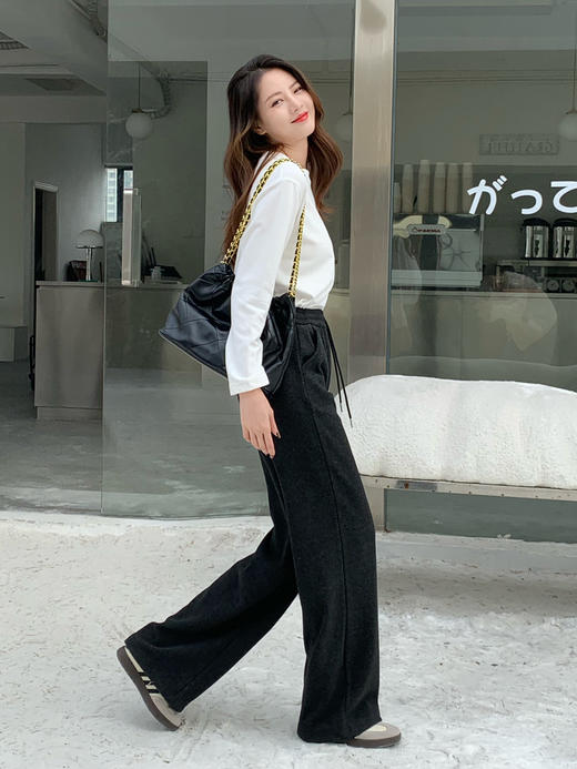 【百图lulu定制】【预售10天发】【口袋糯米裤】五色 软糯 有垂感 直筒 加绒  两侧有口袋糯米裤 商品图11