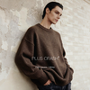 PLUS CRASH冬季新款羊毛混纺高级粗针保暖针织衫男女慵懒圆领毛衣 商品缩略图0