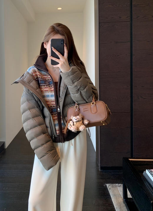 绵羊毛复古费尔岛拉链立领毛衣外套 商品图5