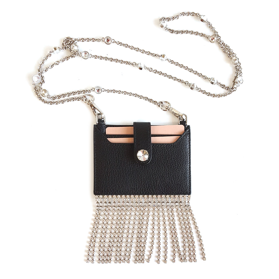 【98新】Miu Miu缪缪水钻流苏卡包链条包女士 071225JJ04