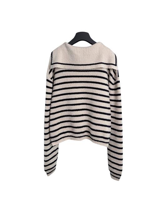 女款条纹海军领针织毛衣外套zh010 商品图1