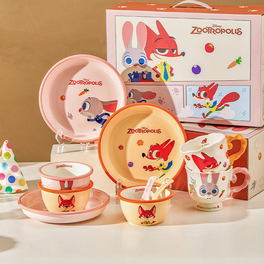 摩登主妇疯狂动物城餐具套装家用2025新款高颜值陶瓷碗具生日礼物 商品图0