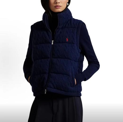 D120839小标点缀绞花针织羽绒服无袖立领马甲女款 商品图14