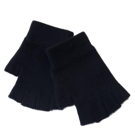 丁摩 100%纯羊毛半指手套女士秋冬季新款分指露指男女手套针织保暖5ZF-1282 商品图4