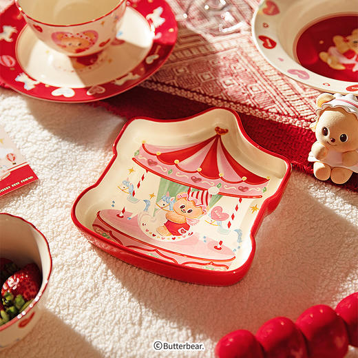 摩登主妇&黄油小熊】釉下彩餐具家用2025新款高颜值碗可爱盘子 商品图2