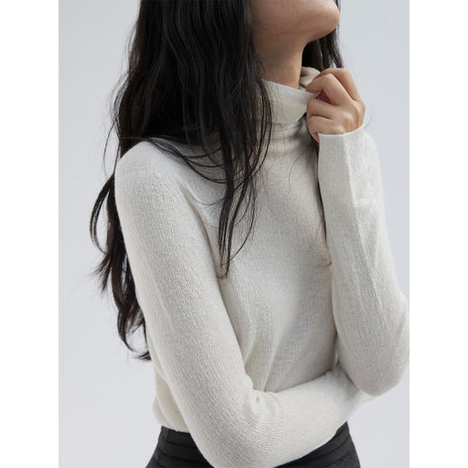 HeyDress提花羊毛羊绒混纺高领毛衣 商品图2