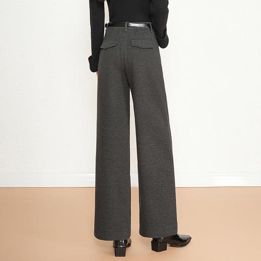 「自」全新升级【铂金会员201/天猫269/差价68】(05037)洛诗琳气质高腰阔腿裤2025冬季显瘦百搭加绒直筒休闲裤女 商品图3