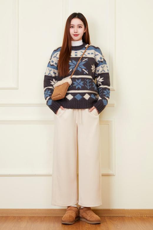 HAYES 撞色提花高级慵懒感套头毛衣 21969 商品图1