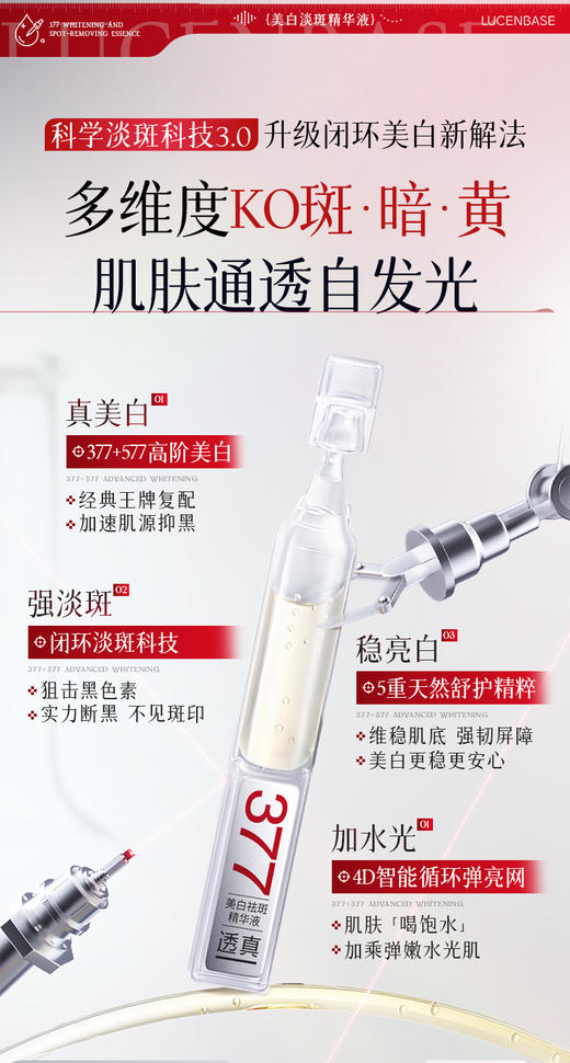 【直击根源 摆脱斑点肌】透真377美白次抛精华液烟酰胺VC淡斑抗氧化提亮去黄改善暗沉 商品图2