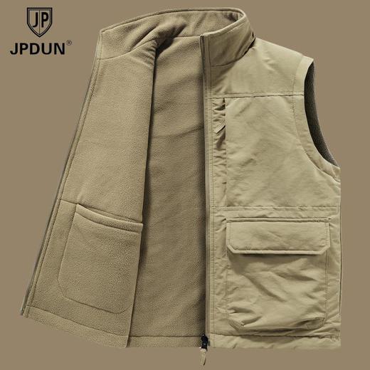 双面穿加绒马甲男秋冬修身拉链学生保暖立领背心内胆内穿打底马夹 商品图0