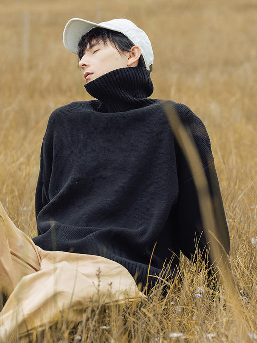 【YW】无忧购“礼物季”“圣诞清仓福利”纯色高领内搭毛衣男冬季新款慵懒风日系百搭情侣针织衫K4087（截单后3-5天发货） 商品图2