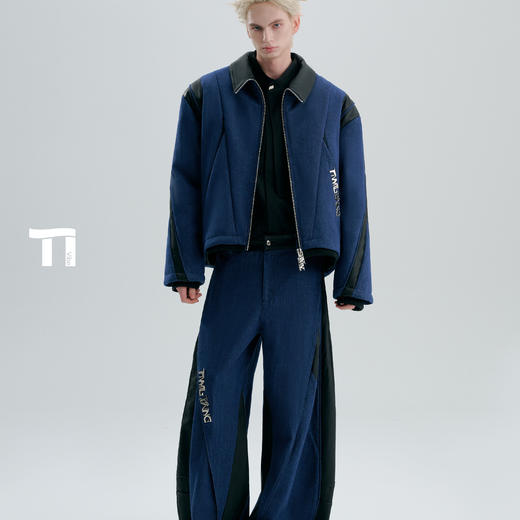 启世录TIWILLTANG“割域链影”丹宁革絮拼缀暖绒匠拼韧域夹克套装 商品图3
