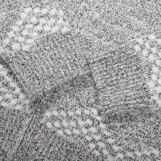 D120866花灰富士山珍珠拉链撞色粗针毛针织开衫 商品图14