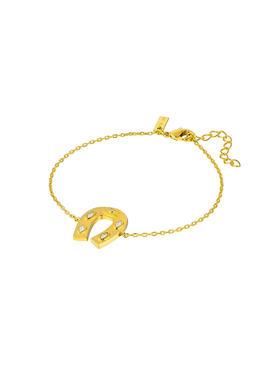 订购8周到｜MYA-BAY--TEXAS HORSESHOE-马蹄形 金色 锆石 手链［比利时设计师］