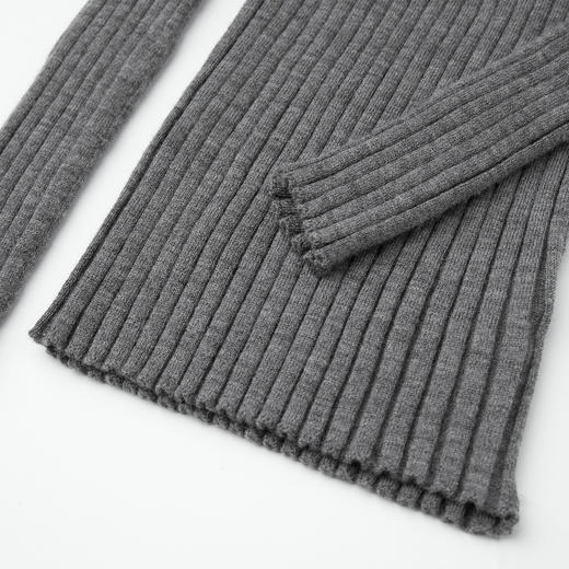 ROMI STUDIO“纸片人”精纺羊绒羊毛坑条打底修身针织衣 RWCAST3316 商品图3