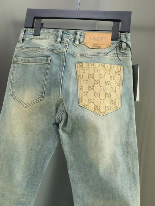 D120822简单儒雅男士精典纯色水洗休闲牛仔裤 商品图3