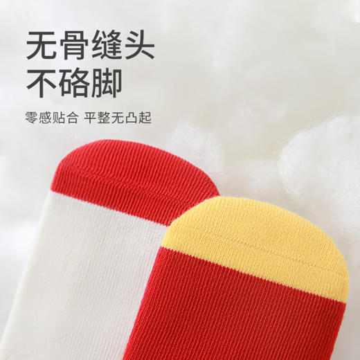 【3双】2026年新年宝宝袜子无骨新生儿周岁满月红袜福气新年袜百天周岁袜子中筒袜子 商品图2