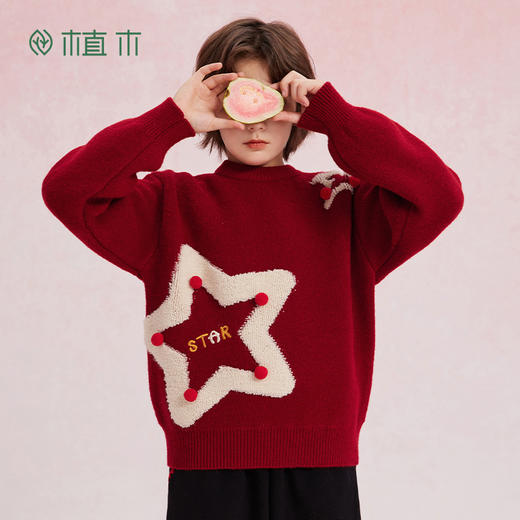 【年服】植木男女童星星毛巾绣圆领毛衣55M053052 商品图2