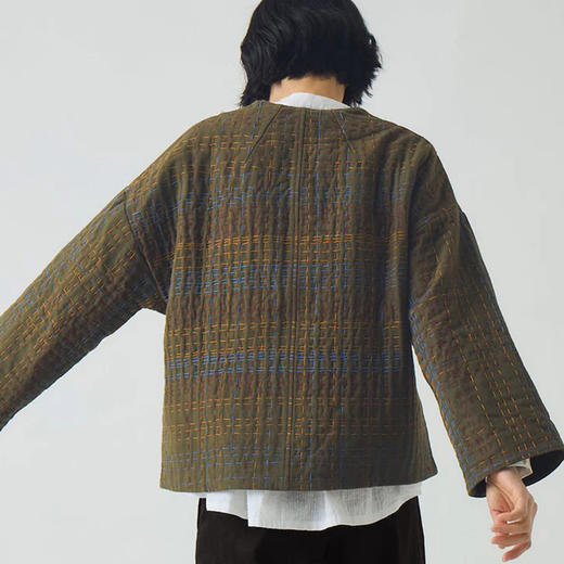 TOAST Kantha Tweed Cotton Jacket 女装无领刺子绣棉服 商品图1