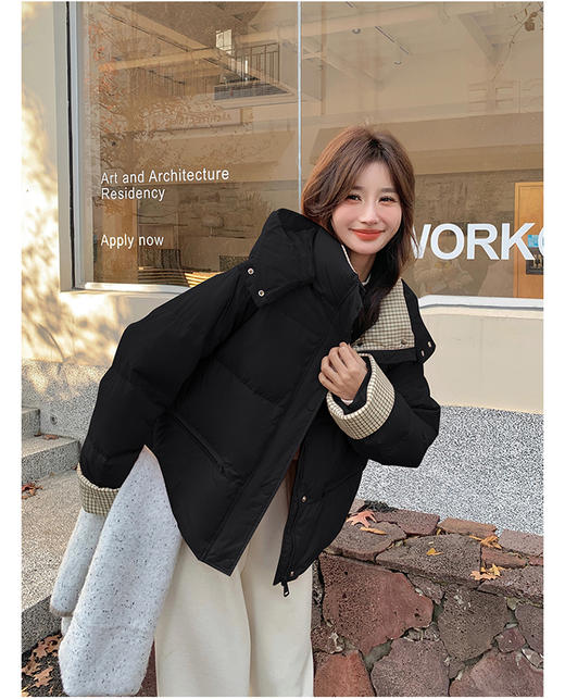 卉遇格子领面包短款羽绒服HY-35★ 商品图13