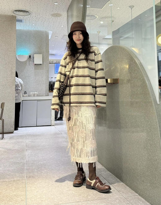 韩国订单条纹定律糯叽叽长袖T恤12082 商品图8