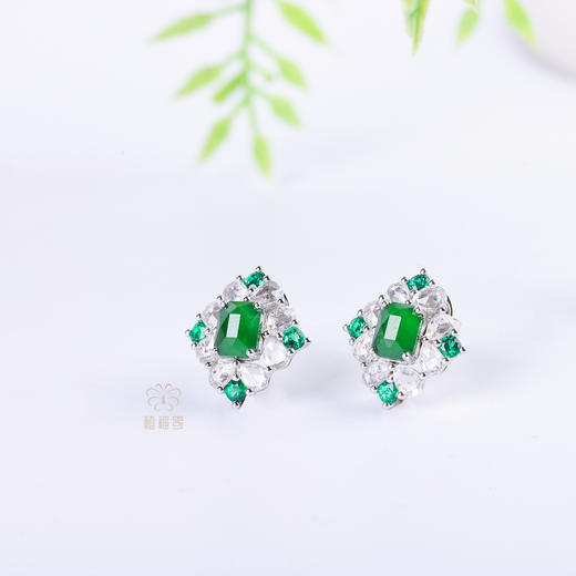 【四方如意】翡翠耳钉-EZ2405092 商品图5