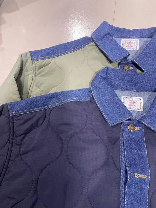 D120872棉服2025秋冬新款拼接菱格复古休闲夹棉衣外套 商品图2