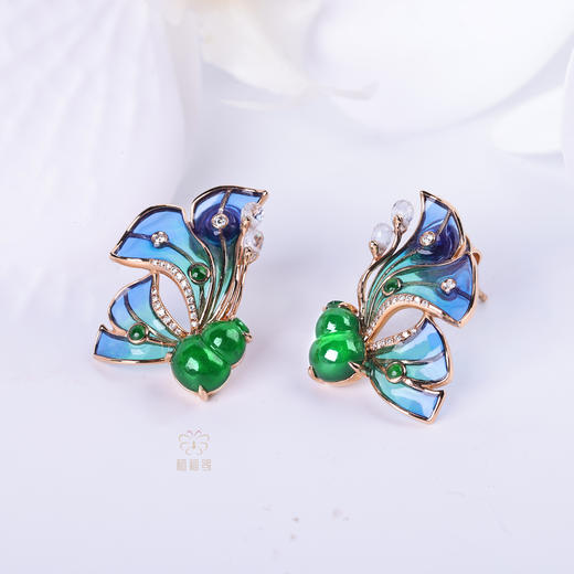 【福蝶】空窗珐琅蝴蝶耳钉-EZ12405077 商品图3