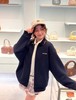 D120803珠地徽标字母Logo刺绣海军蓝夹克外套 商品缩略图6