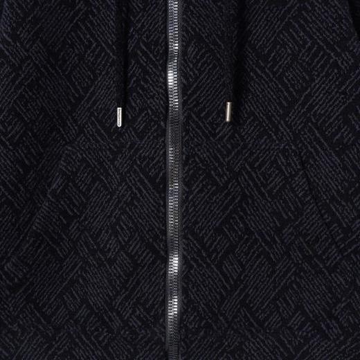 SDSA男士秋冬新款痞帅男装时尚撞色提花拉链连帽卫衣外套百搭宽松 商品图2