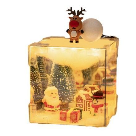 【温暖陪伴治愈冬夜❗️节日仪式感满满】圣诞节魔方小夜灯跨境DIY圣诞镜子小卡通小圣诞限定。jb 商品图3