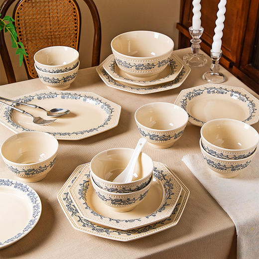 摩登主妇法式玫瑰釉下彩餐具套装法式餐盘家用碗碟筷2025新款乔迁新居礼物 商品图3