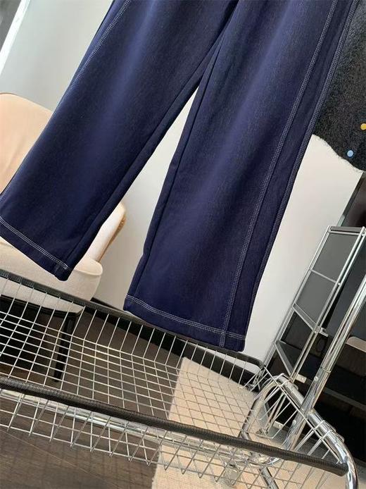 一条过冬！加绒加厚复古明显牛仔阔腿裤！ 商品图6