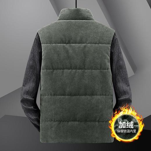 冬季男士灯芯绒马甲加绒加厚马夹男大码立领坎肩多口袋工装潮 商品图2