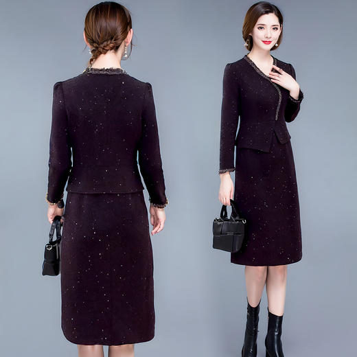 QYM 99H302加厚连衣裙气质女神范遮肚显瘦裙 商品图2