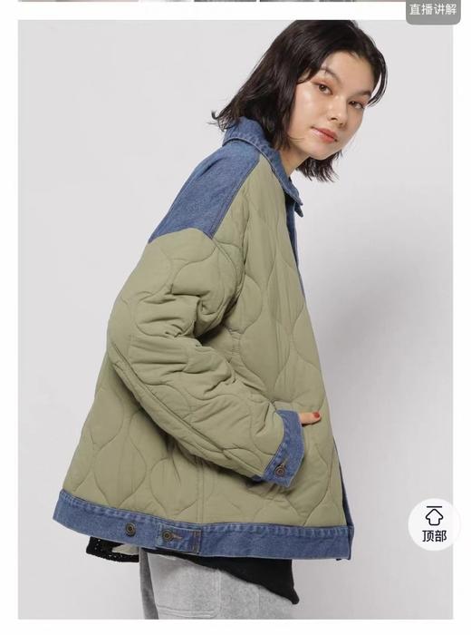 D120872棉服2025秋冬新款拼接菱格复古休闲夹棉衣外套 商品图6