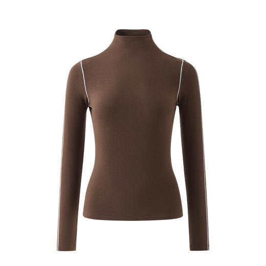 「自」全新升级【铂金会员128/天猫169/差价41】(01448)洛诗琳新款德绒打底毛衣2025秋冬气质抗菌半高领针织上衣 商品图4