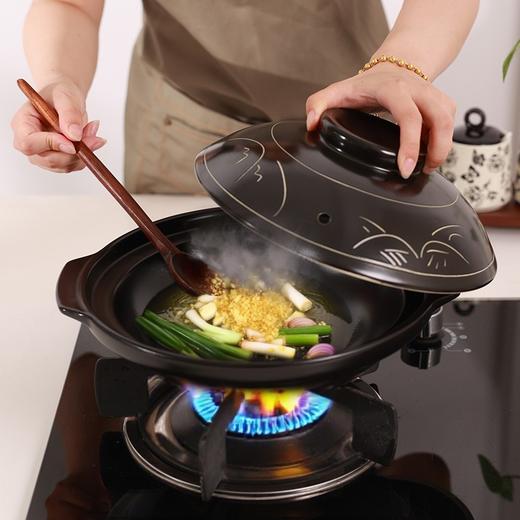 【陌上花开浅煲】陶煲王陶瓷煲仔饭专用砂锅广东啫啫煲浅口土沙锅耐高温可干烧 商品图2