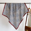 丁摩 棋盘格子70CM棉麻丝巾小方巾女春秋夏季薄围巾领巾亚麻头巾搭腰带5ZF-1037 商品缩略图2