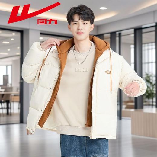 回力棉服男款冬季新款加厚棉袄男士防寒保暖假两件连帽棉衣外套男 商品图2