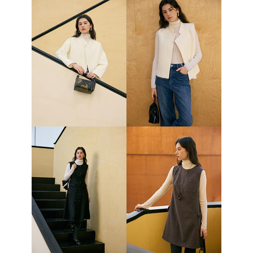 HeyDress提花羊毛羊绒混纺高领毛衣 商品图1