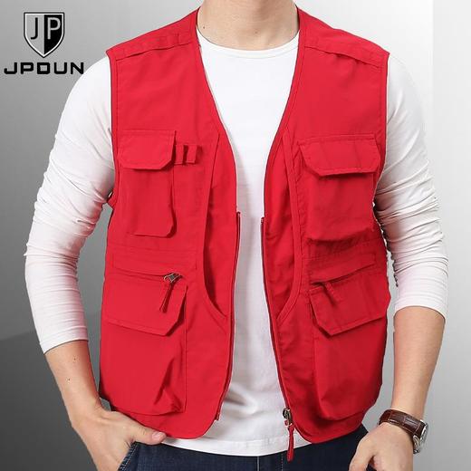 马甲男秋季新款宽松大码多口袋纯色钓鱼背心休闲百搭工装马夹 商品图3