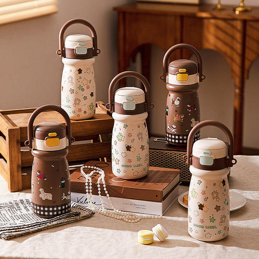 摩登主妇手提保温杯女士高颜值2025新款外出携带吸管水杯咖啡杯子 商品图4