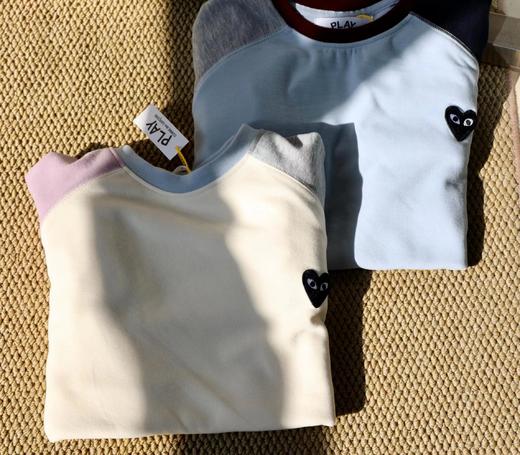 D120856日系休闲风拼色插肩袖德绒膨胀卫衣 商品图1