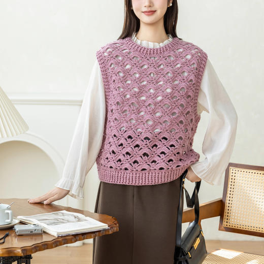 苏苏姐家素玉背心手工diy编织粗羊毛毛线团上衣钩针材料包 商品图3