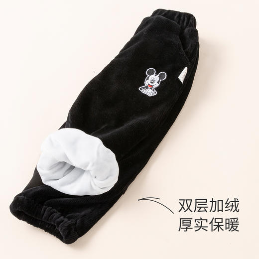 迪士尼男童黑色冬季加绒长裤 商品图3